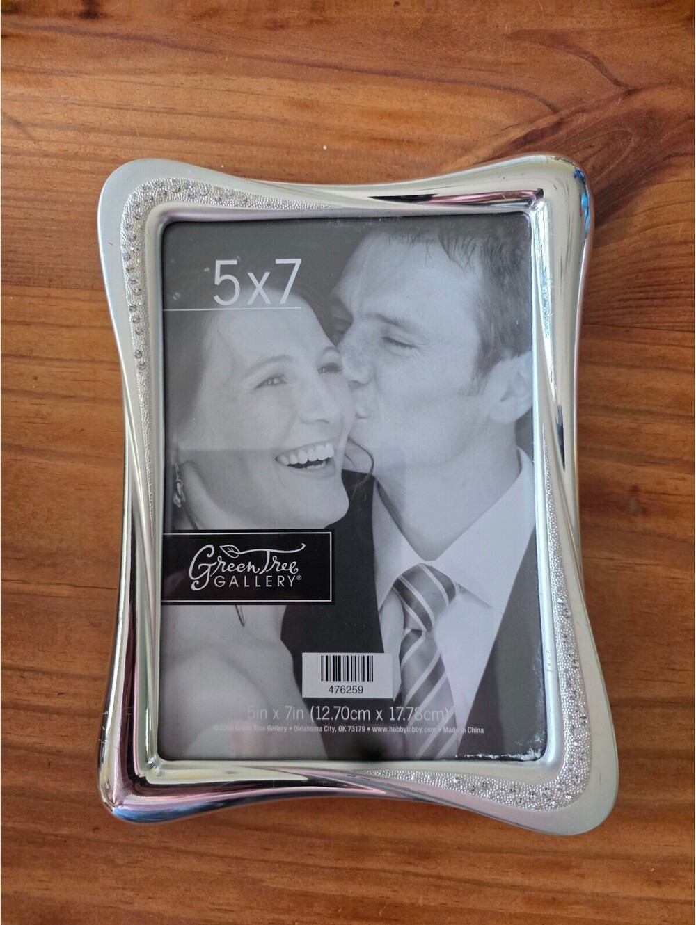 Green Tree Gallery 5x7 Silver Decorative Photo Frame with rhinestone Accent